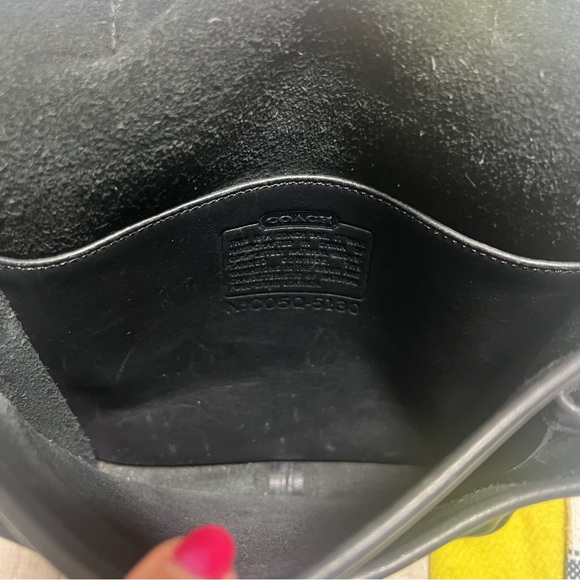 Vintage‎ COACH 100% Leather Satchel Purse Handbag Crossbody bag tote black - Picture 16 of 16